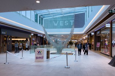 Christmas decoration inside a shopping center in Brussels, Belgium