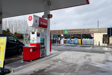 Texaco gas station empty in Belgium