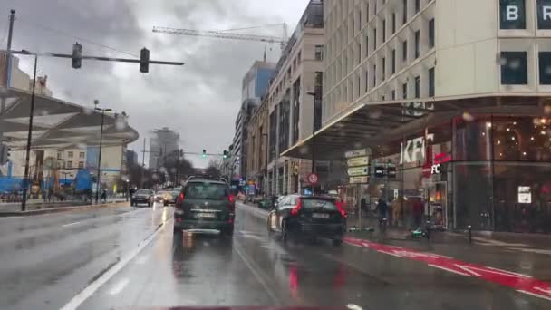Dashcam Car Driving Road Rainy Day Brussels Belgium — Stock video