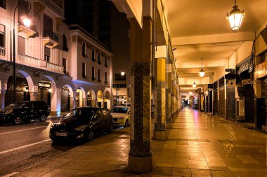 Empty streets of at night in Rabat, Morocco