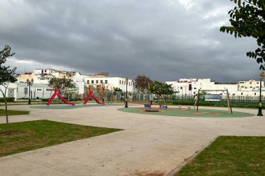 Empty kids playground in Rabat, Morocco