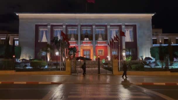 Moroccan Parliament Building Rabat Night Morocco — Wideo stockowe