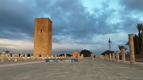 Wieża Hassana Rabacie Maroko — Wideo stockowe