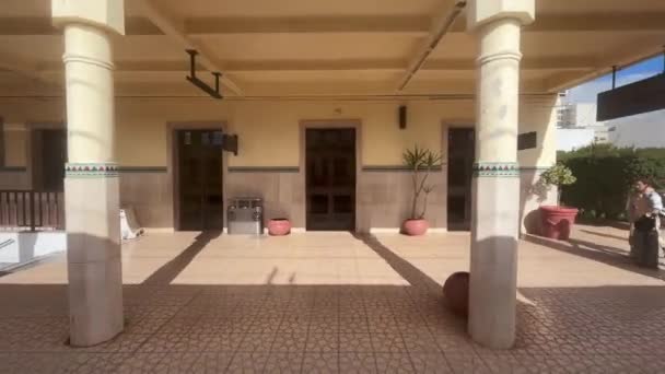 Railway Train Passing Meknes Railway Station Morocco — Stockvideo