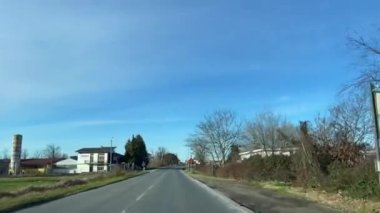 Car driving through the roads of Turin, Italy