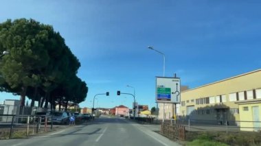 Car driving through the roads of Turin, Italy