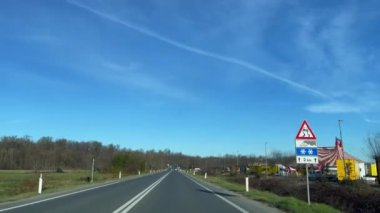 Car driving through the roads of Turin, Italy