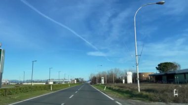Car driving through the roads of Turin, Italy