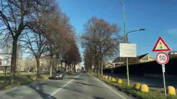 Машина Їде Дорогах Турина Італія — стокове відео