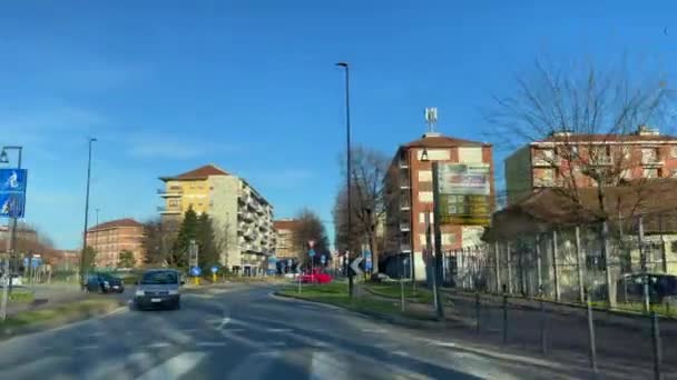 Car Driving Roads Turin Italy — 图库视频影像