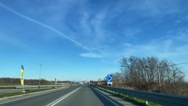Car Driving Roads Turin Italy — Wideo stockowe