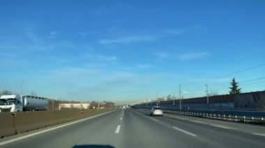 Car driving through the roads of Turin, Italy