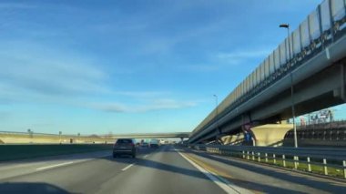 Car driving through the roads of Turin, Italy