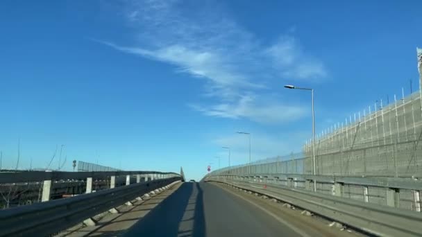 Car Driving Roads Turin Italy — Videoclip de stoc