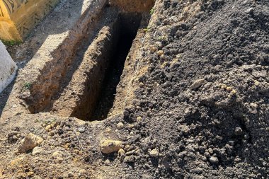 Empty grave plot at a Muslim cemetery