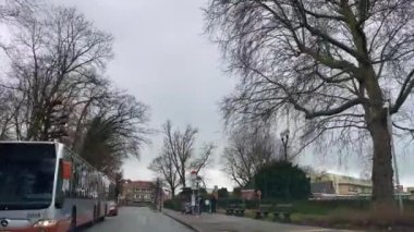 Dashcam of a car driving on the road in Brussels, Belgium