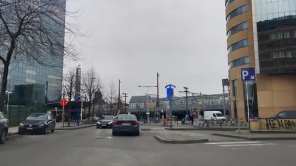 Dashcam Car Driving Road Brussels Belgium — Wideo stockowe