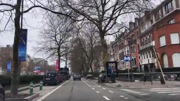 Dashcam Car Driving Road Brussels Belgium — ストック動画