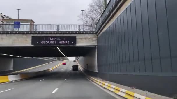 Dashcam Van Een Auto Weg Brussel België — Stockvideo