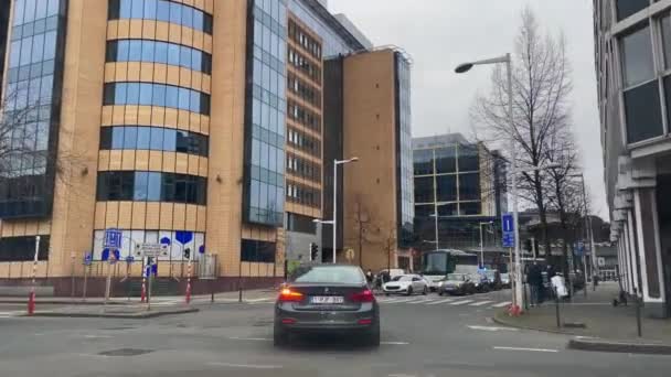 Dashcam Carro Que Conduz Estrada Bruxelas Bélgica — Vídeo de Stock