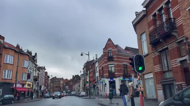 Dashcam Car Driving Road Brussels Belgium — Stok video