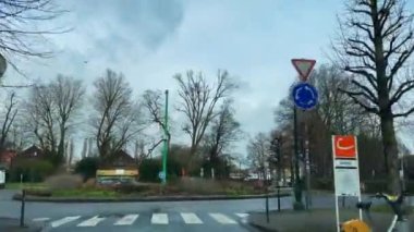 Dashcam of a car driving on the road in Brussels, Belgium