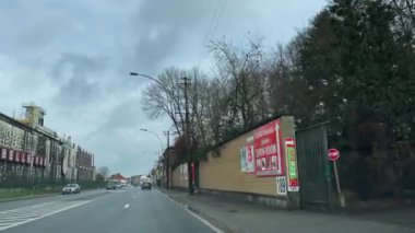 Dashcam of a car driving on the road in Brussels, Belgium