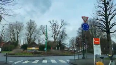 Dashcam of a car driving on the road in Brussels, Belgium