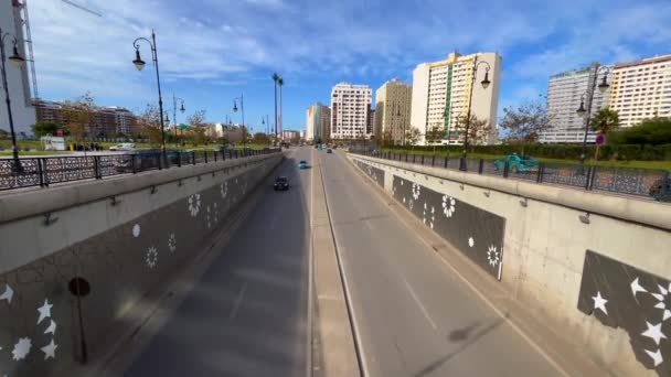 Cars Driving Underground Tunnel Tanger Morocco — Stock videók