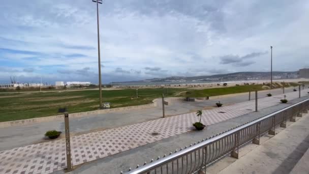 View Empty Promenade Tangier Morocco — Wideo stockowe