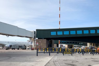Boarding bridge at Milan Malpensa Airport in Italy
