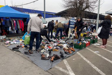 People walking through the Mabru March Matinal in Brussels, Belgium