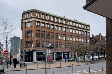 Cars driving on the road in Anderlecht, Belgium