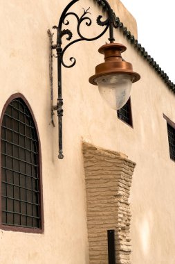 Beautiful traditional street lamppost hanging on a building in the medina of Fez, Morocco