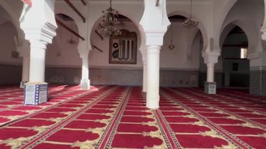 Beautiful interior of Zawiya of Moulay Idris II in the medina of Fez, Morocco