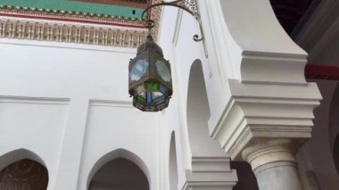 Beautiful interior of Zawiya of Moulay Idris II in the medina of Fez, Morocco