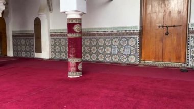 Beautiful interior of Zawiya of Moulay Idris II in the medina of Fez, Morocco
