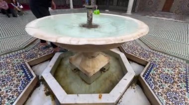 Beautiful interior of Zawiya of Moulay Idris II in the medina of Fez, Morocco