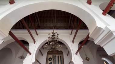 Beautiful interior of Zawiya of Moulay Idris II in the medina of Fez, Morocco