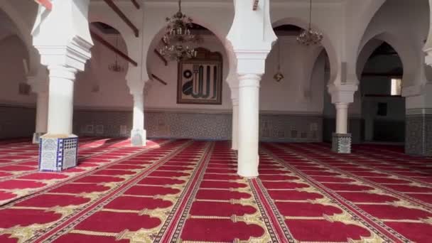 Όμορφο Εσωτερικό Του Zawiya Του Moulay Idris Στην Medina Του — Αρχείο Βίντεο
