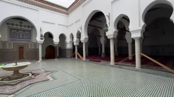 Piękne Wnętrze Zawiya Moulay Idris Medynie Fez Maroko — Wideo stockowe