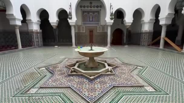 Gyönyörű Belseje Zawiya Moulay Idris Medina Fez Marokkó — Stock videók