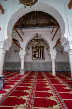 Beautiful interior of Zawiya of Moulay Idris II in the medina of Fez, Morocco