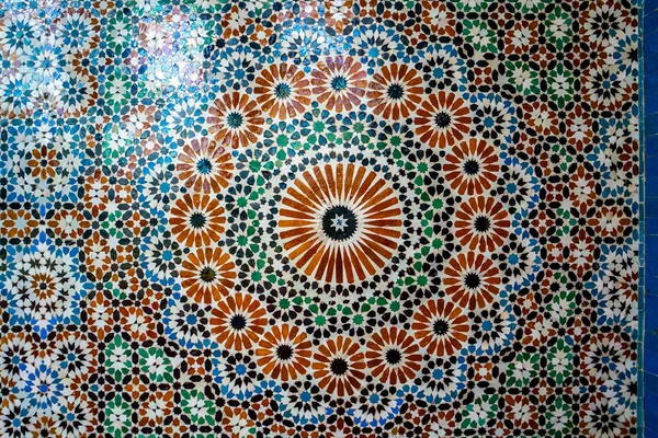 Чудовий Мозаїчний Витвір Мистецтва Завії Мулаї Ідріс Центрі Міста Фес — стокове фото