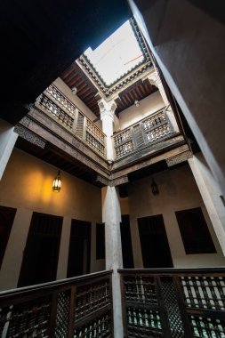 The interior of Cherratine Madrasa in the old medina of Fez, Morocco