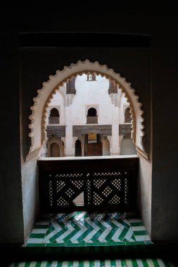 The interior of Cherratine Madrasa in the old medina of Fez, Morocco