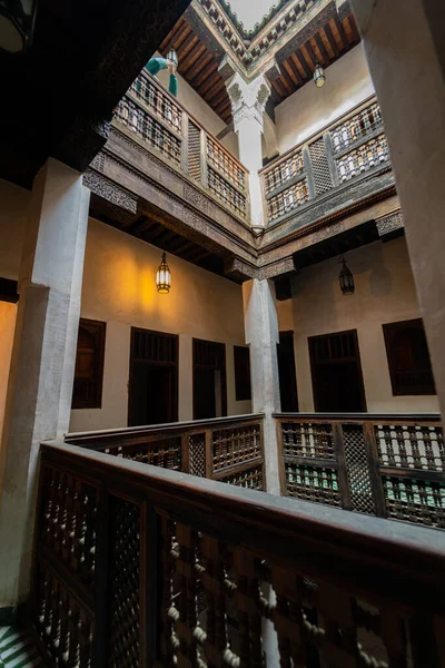 stock image The interior of Cherratine Madrasa in the old medina of Fez, Morocco