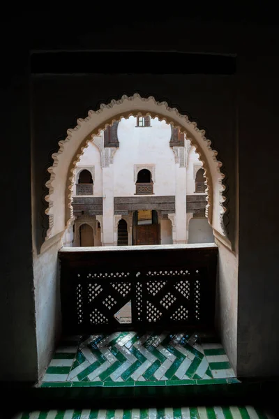 Interior Cherratine Madrasa Old Medina Fez Morocco — Φωτογραφία Αρχείου