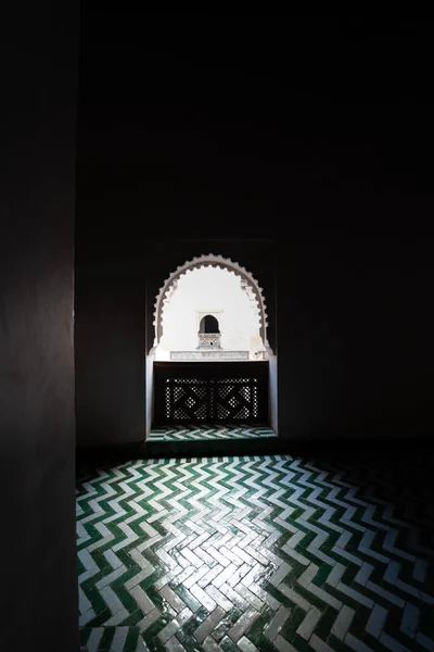 Interior Cherratine Madrasa Old Medina Fez Morocco — Foto Stock
