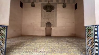The interior of Cherratine Madrasa in the old medina of Fez, Morocco